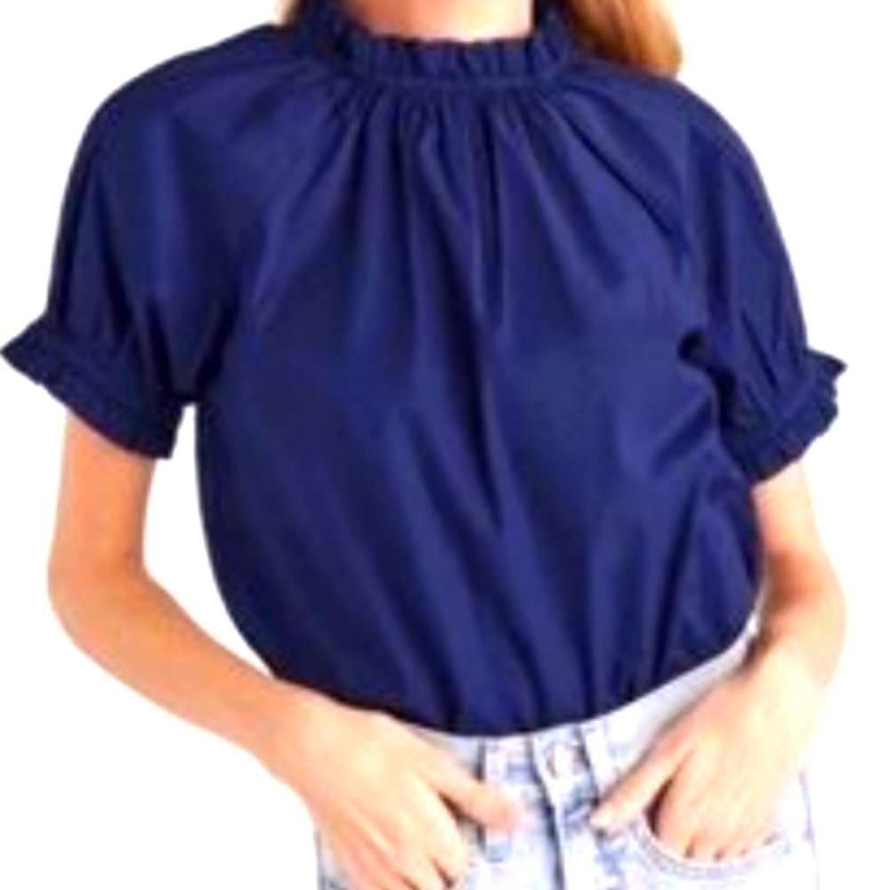 Hill House The Kit Top Navy Blue Size Small Blouse